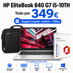 HP ELITEBOOK 840 G7 I5-10TH |OFFICE DE REGALO + MALETIN WIN 11 PRO | [Reacondicionado]