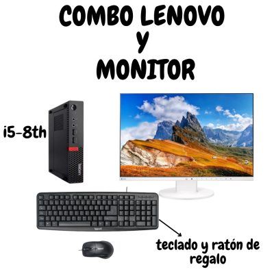 Combo Lenovo ThinkCentre M720Q | i5 8TH | + Monitor EIZO FlexScan EV2450 + RATÓN Y TECLADO DE REGALO | WIN PRO 11