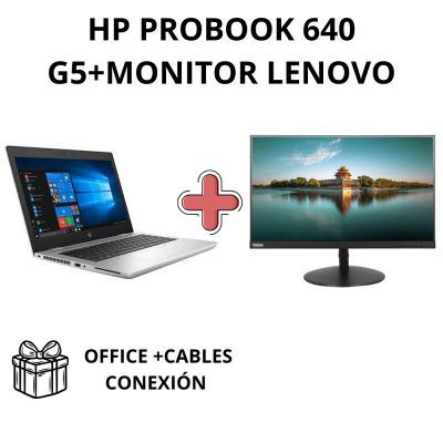 💻HP Probook 640 G5 i7-8t + MONITOR LENOVO |  W.11 pro [Reacondicionado] OFERTA
