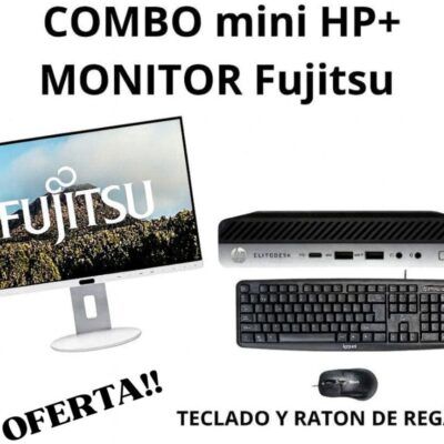 COMBO Mini PC HP 400 G4 (I5-8TH) + Monitor FUJITSU"|TECLADO Y RATÓN + PINCHO WIFI| WIN 11 PRO | Reacondicionado |