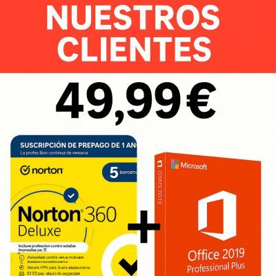 NORTON 360 DELUXE 2025 |ANTIVIRUS 5 DISPOSITIVOS|1 AÑO+ OFFICE 2019 PARA SIEMPRE
