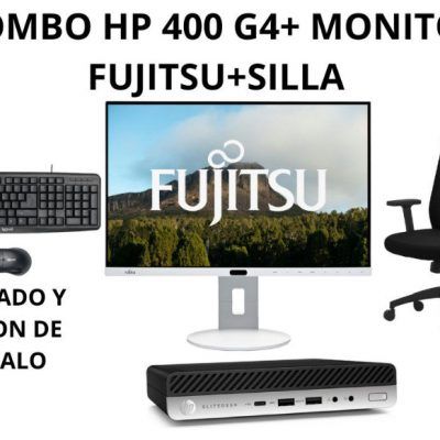 Combo HP 400 G4+ Monitor Fujitsu 24" |SILLA|TECLADO Y RATON DE REGALO Reacondicionado con Windows 11 Pro