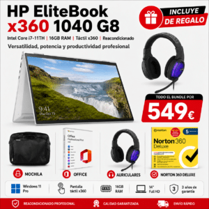HP EliteBook x360 1040 G8 i7-11TH | 16GB RAM | 3 Años Garantía