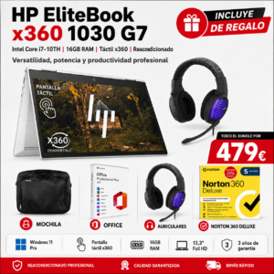 HP EliteBook x360 1030 G7 i7-10TH | 16GB RAM | 3 Años Garantía