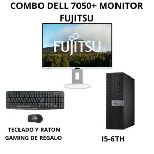 Combo Torre DELL 7050 (I5-6TH) + Monitor Fujitsu 24" |TECLADO Y RATON GAMING  DE REGALO| Reacondicionado | Windows 11 Pro