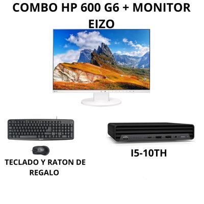 Combo HP 600 G6 (I5-10TH) + Monitor EIZO 24" |TECLADO Y RATON DE REGALO| Reacondicionado | Windows 11 Pro