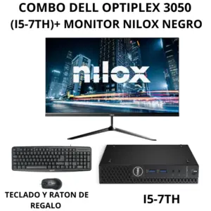 Dell OptiPlex 3050 Mini i5 + Monitor 24" Nilox negro | PC Completo Reacondicionado