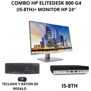 🛒 Compra ahora el Combo HP EliteDesk 800 G4 (i5 8ª Gen) + Monitor HP E240/E243 y equipa tu espacio de trabajo con potencia y ahorro.