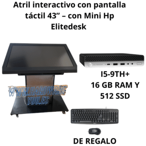 Atril Interactivo de 43" táctil HP EliteDesk 800 G5 Intel Core i5-9TH Reacondicionado | 16GB RAM y SSD 512GB