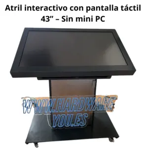 Atril con pantalla táctil 43” para kiosco o punto de venta – Sin mini PC