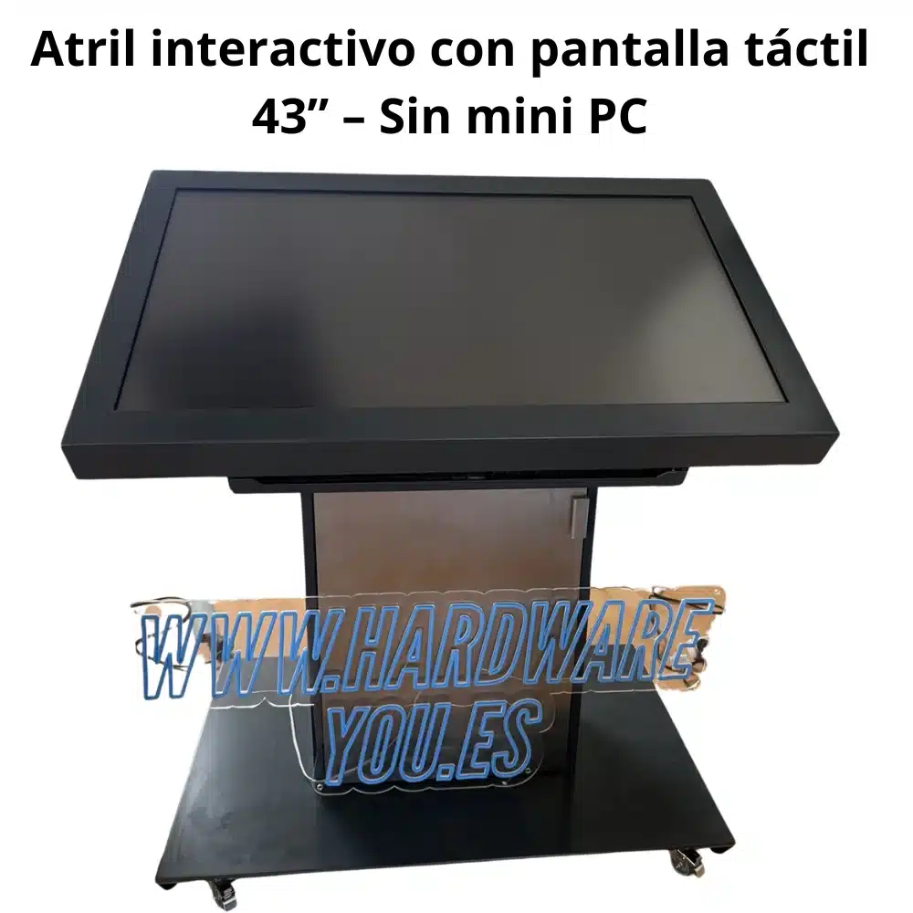 Atril con pantalla táctil 43” para kiosco o punto de venta – Sin mini PC