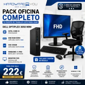 Dell OptiPlex 3050 Mini i5 + Monitor 24” y Silla | 222 €