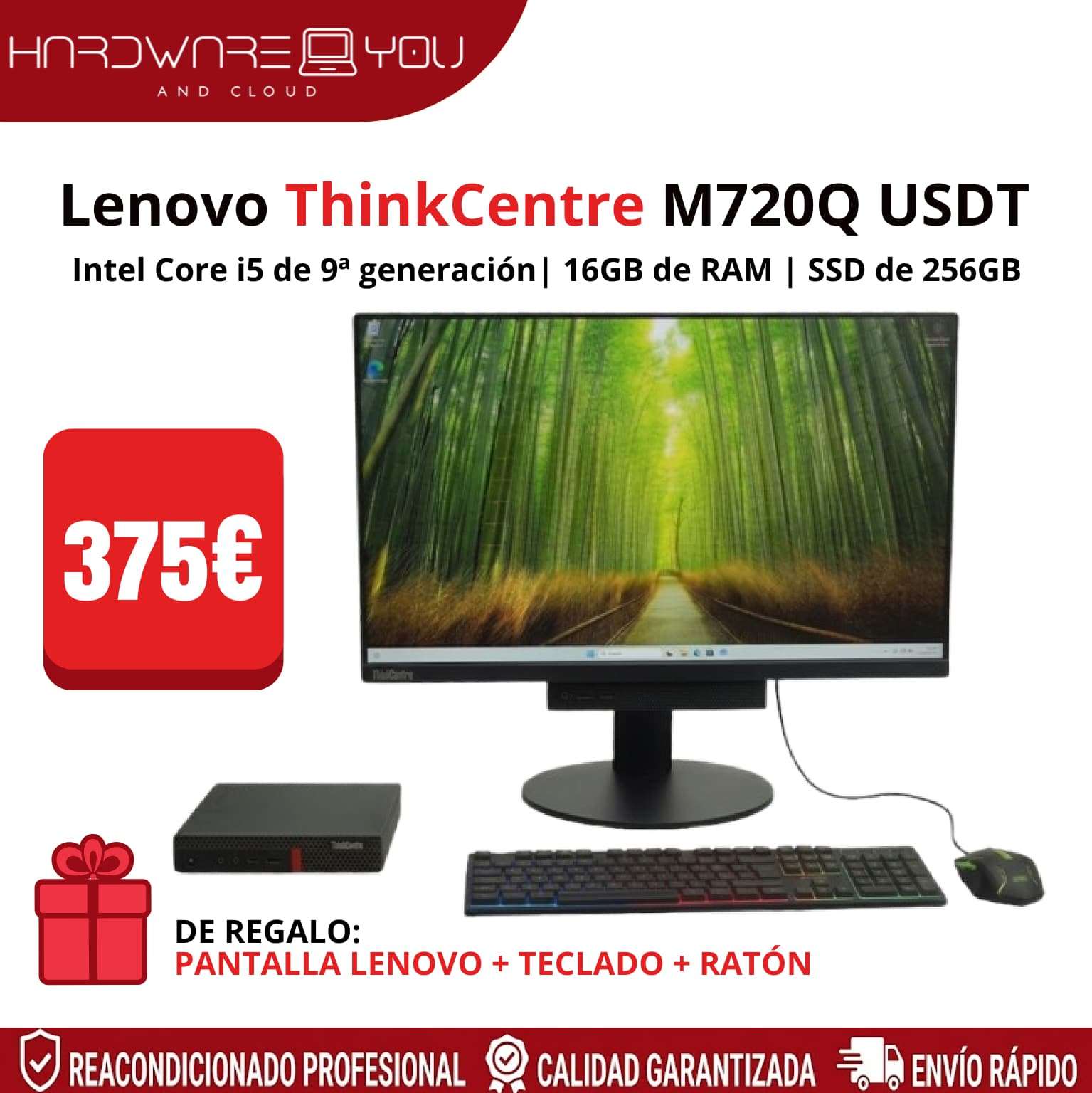 Pack Lenovo ThinkCentre M720Q USDT i5-9ª